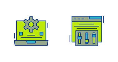 campanha ajustes e computador portátil ícone vetor