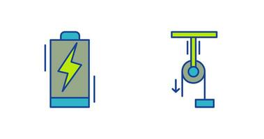 bateria e puxador ícone vetor