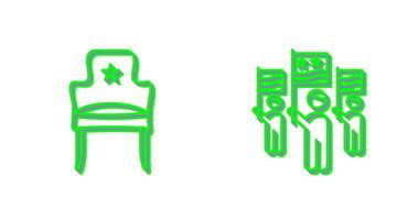 assento e campanha ícone vetor