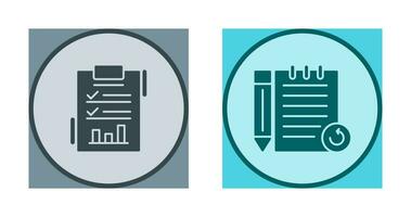 relatório Lista e verificado novamente notas ícone vetor