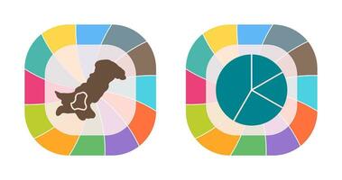 mapa e torta ícone vetor