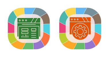 painel de controle e navegador ícone vetor