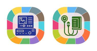 eletrocardiograma e sangue pressão calibre ícone vetor
