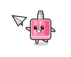 personagem de desenho animado de perfume jogando avião de papel vetor