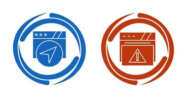 navegação e alerta ícone vetor