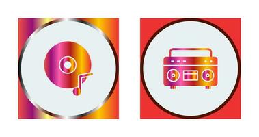 música CD e cassete ícone vetor