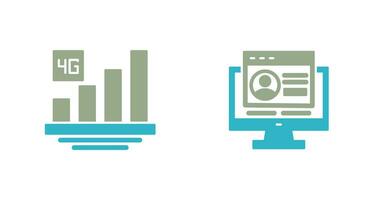 4 g e Conecte-se ícone vetor