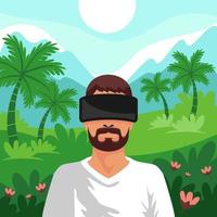 viagem virtual para a natureza vetor