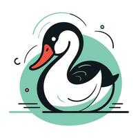 cisne em uma branco fundo. vetor ilustração dentro plano estilo.