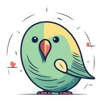 fofa desenho animado verde papagaio. vetor ilustração para seu Projeto.