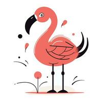 flamingo pássaro. vetor ilustração do uma flamingo dentro plano estilo.