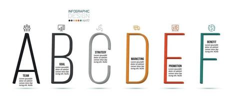 modelo de infográfico de conceito de negócio com opção. vetor