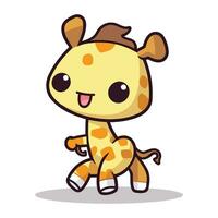 fofa girafa personagem vetor ilustração. fofa desenho animado girafa.