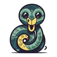 desenho animado serpente. vetor ilustração em branco fundo. isolado.