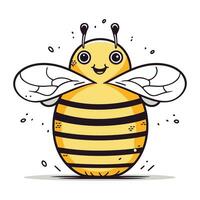 fofa desenho animado abelha. vetor ilustração isolado em uma branco fundo.