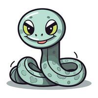 fofa desenho animado serpente. vetor ilustração isolado em uma branco fundo.