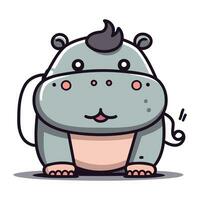 hipopótamo desenho animado mascote personagem vetor ilustração.