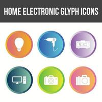 conjunto de ícones de vetor de eletrônicos domésticos exclusivo