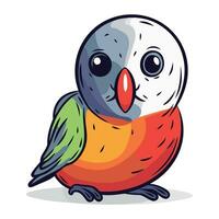 fofa desenho animado papagaio. vetor ilustração do uma fofa pássaro.