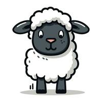 ovelha fofa animal desenho animado mascote personagem vetor ilustração