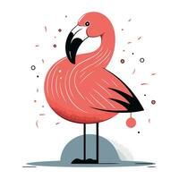 flamingo vetor ilustração. desenho animado estilo. vetor ilustração do uma flamingo.