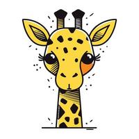 girafa cabeça. fofa desenho animado animal. vetor ilustração.