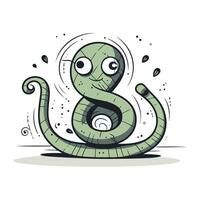 desenho animado serpente. vetor ilustração do uma serpente com olhos e boca.