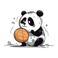 panda jogando basquetebol. vetor ilustração do uma panda jogando basquetebol.