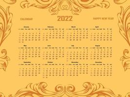 design do calendário vintage 2022 vetor