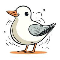 ilustração do uma engraçado gaivota em uma branco fundo. vetor