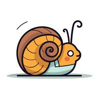 Caracol desenho animado vetor ilustração. fofa e engraçado Caracol personagem.