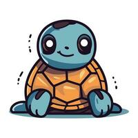 fofa desenho animado tartaruga. vetor ilustração do uma fofa tartaruga personagem.