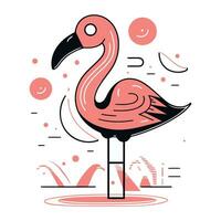 flamingo. mão desenhado vetor ilustração dentro rabisco estilo.