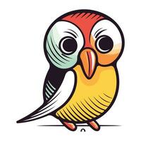 ilustração do uma fofa desenho animado pássaro isolado em uma branco fundo. vetor