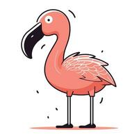 flamingo vetor ilustração. fofa flamingo desenho animado personagem.