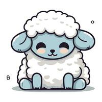 fofa ovelha desenho animado personagem. vetor ilustração do uma fofa ovelha