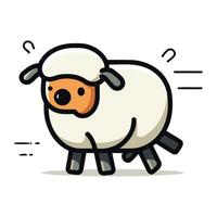 fofa desenho animado ovelha vetor ilustração. fofa Fazenda animal personagem