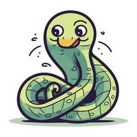fofa verde serpente desenho animado mascote personagem vetor ilustração.