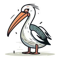 pelicano. desenho animado vetor ilustração. isolado em branco fundo.