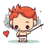 cupido desenho animado personagem Projeto. fofa cupido vetor ilustração.