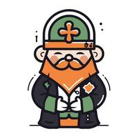 desenho animado st. patricks dia leprechaun. vetor ilustração