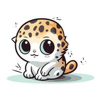 fofa bebê leopardo isolado em branco fundo. vetor ilustração.