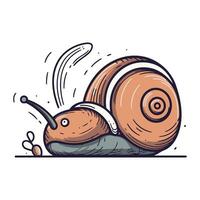 Caracol desenho animado vetor ilustração. isolado em uma branco fundo.