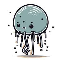 fofa desenho animado medusa. vetor ilustração do uma fofa medusa.