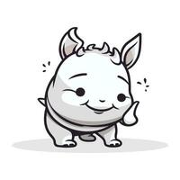 fofa rinoceronte personagem. vetor ilustração dentro desenho animado estilo