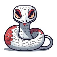 fofa desenho animado serpente. vetor ilustração isolado em uma branco fundo.