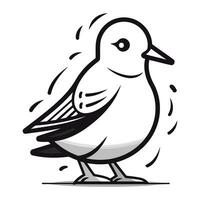 vetor ilustração do uma pássaro. isolado em uma branco fundo.