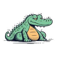 crocodilo. mão desenhado vetor ilustração em branco fundo.