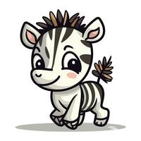 fofa zebra desenho animado mascote personagem vetor ilustração.
