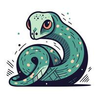 fofa desenho animado serpente. vetor ilustração isolado em uma branco fundo.